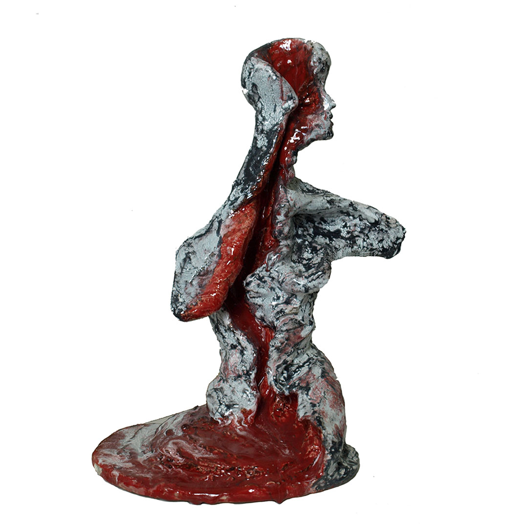 Île fragile (Fragile island) - Escultura / Sculpture. Medium: Terracotta and cold glaze, Year: 2011. — Estela Currao.